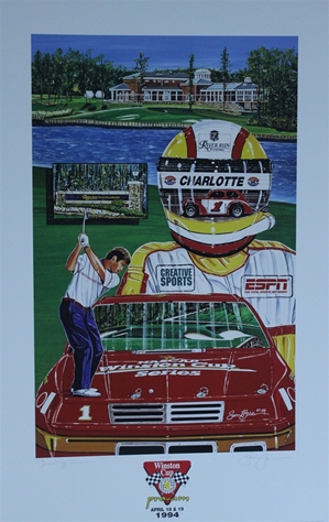 1994 Winston Cup Pro-Am " Driving Lessons " Sam Bass Numbered Print 29" X 18.5" 1994 Winston Cup Pro-Am " Driving Lessons " Sam Bass Numbered  Print 29" X 18.5"