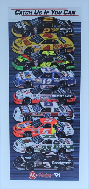 AC Racing 1991 " Catch Us If Your Can " Sam Bass Print 28" X 13" AC Racing 1991 " Catch Us If Your Can " Sam Bass Print 28" X 13"