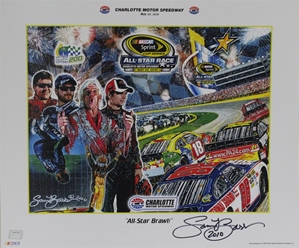 Autographed By Sam Bass Charlotte Motor Speedway 2010 "All-Star Brawl!" Sam Bass Poster 18" X 21.5" Sam Bas Poster