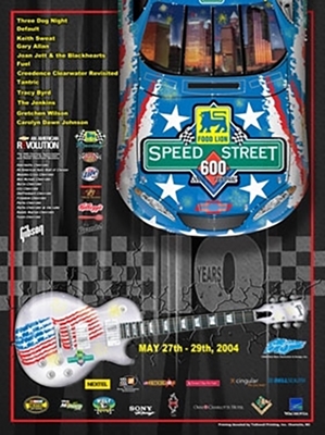 Charlotte 2004 "Speed Street 600 " Sam Bass Poster  25" X 18" Sam Bas Poster