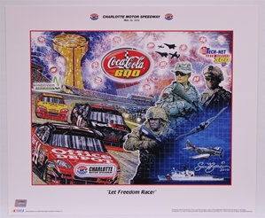 Charlotte Motor Speedway 2010 Coca Cola 600 "Let Freedom Race!" Sam Bass Poster 18" X 21.5" Sam Bas Poster