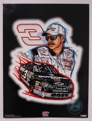 Dale Earnhardt "DE Gallery Collection Original 2001 Sam Bass Poster 24" X 18" Sam Bass, Intimidator, Earnhardt Sr., 2001, Monster Energy Cup Series, Winston Cup,Poster, The Count of Monte Carlo, Chanpion, Ralph