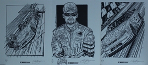 Dale Earnhardt Jr " Quick Sketchs " Set Of 3 Artist Proof Mini Prints ( 1 w/ Sam Bass Remark)  14" X 11" Dale Earnhardt Jr " Quick Sketchs " Set Of 3 Artist Proof Mini Prints ( 1 w/ Sam Bass Remark)  14" X 11"