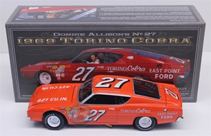 Donnie Allison Autographed #27 East Point Ford 1969 Torino Cobra 1:24 University of Racing Nascar Diecast Donnie Allison nascar diecast, diecast collectibles, nascar collectibles, nascar apparel, diecast cars, die-cast, racing collectibles, nascar die cast, lionel nascar, lionel diecast, action diecast, university of racing diecast, nhra diecast, nhra die cast, racing collectibles, historical diecast, nascar hat, nascar jacket, nascar shirt,historical racing die cast