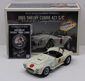 Elvis Edition Competition White 1965 Shelby Cobra 1:24 with Commemorative Coin University of Racing Diecast Shelby Cobra nascar diecast, diecast collectibles, nascar collectibles, nascar apparel, diecast cars, die-cast, racing collectibles, nascar die cast, lionel nascar, lionel diecast, action diecast, university of racing diecast, nhra diecast, nhra die cast, racing collectibles, historical diecast, nascar hat, nascar jacket, nascar shirt,historical racing die cast