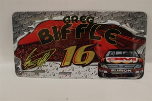 Greg Biffle #16 3M Diamond Plate #16 License Plate Greg Biffle ,Diamond Plate #16 ,License Plate,R and R Imports,R&R