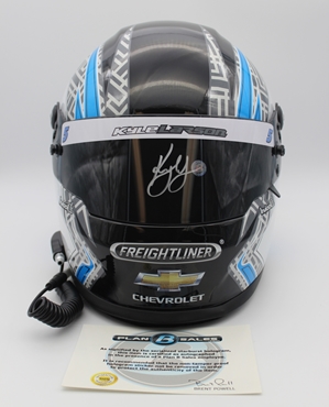 Kyle Larson Autographed 2021 Freightliner Full Size Replica Helmet Kyle Larson, Freightliner, Helmet