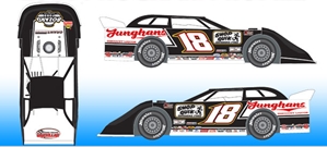*Preorder* Chase Junghans 2021 #18 Black & White 1:24 Dirt Late Model Diecast Chase Junghans, 2021 Dirt Late Model Diecast, 1:24 Scale Diecast, pre order diecast