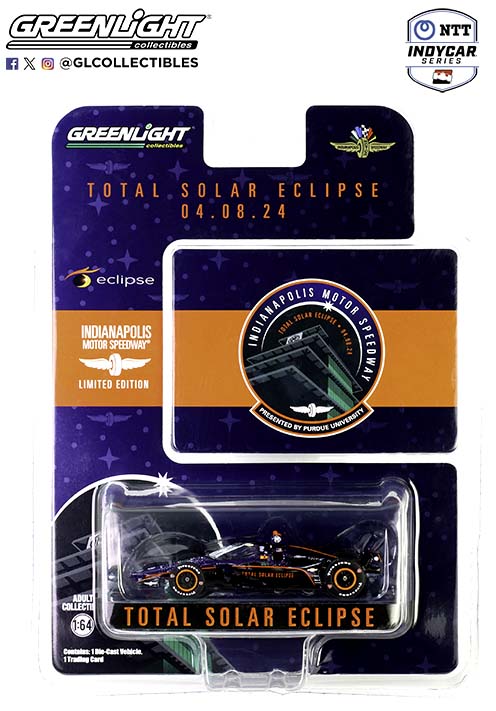 *Preorder* IndyCar - 2024 Indianapolis Motor Speedway Solar Eclipse - NTT IndyCar Series 1:64 Scale IndyCar Diecast Indianapolis Motor Speedway, 2024, 1:64, diecast, greenlight, indy