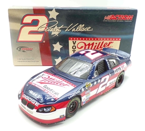 Rusty Wallace 2004 #2 Miller / Vote Miller for President of Beers 1:24 Nascar Diecast Rusty Wallace 2004 #2 Miller / Vote Miller for President of Beers 1:24 Nascar Diecast