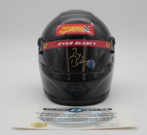Ryan Blaney Autographed w/ Gold Sharpie 2020 Advance Auto Parts MINI Replica Helmet Ryan Blaney, Helmet, NASCAR, BrandArt, Mini Helmet, Replica Helmet